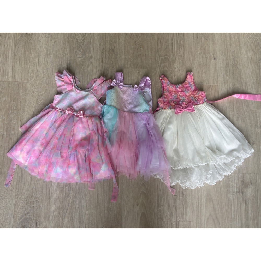 Jona Michelle American Princess Girls 4 4T Pink Purple Tulle Party Dress Bundle